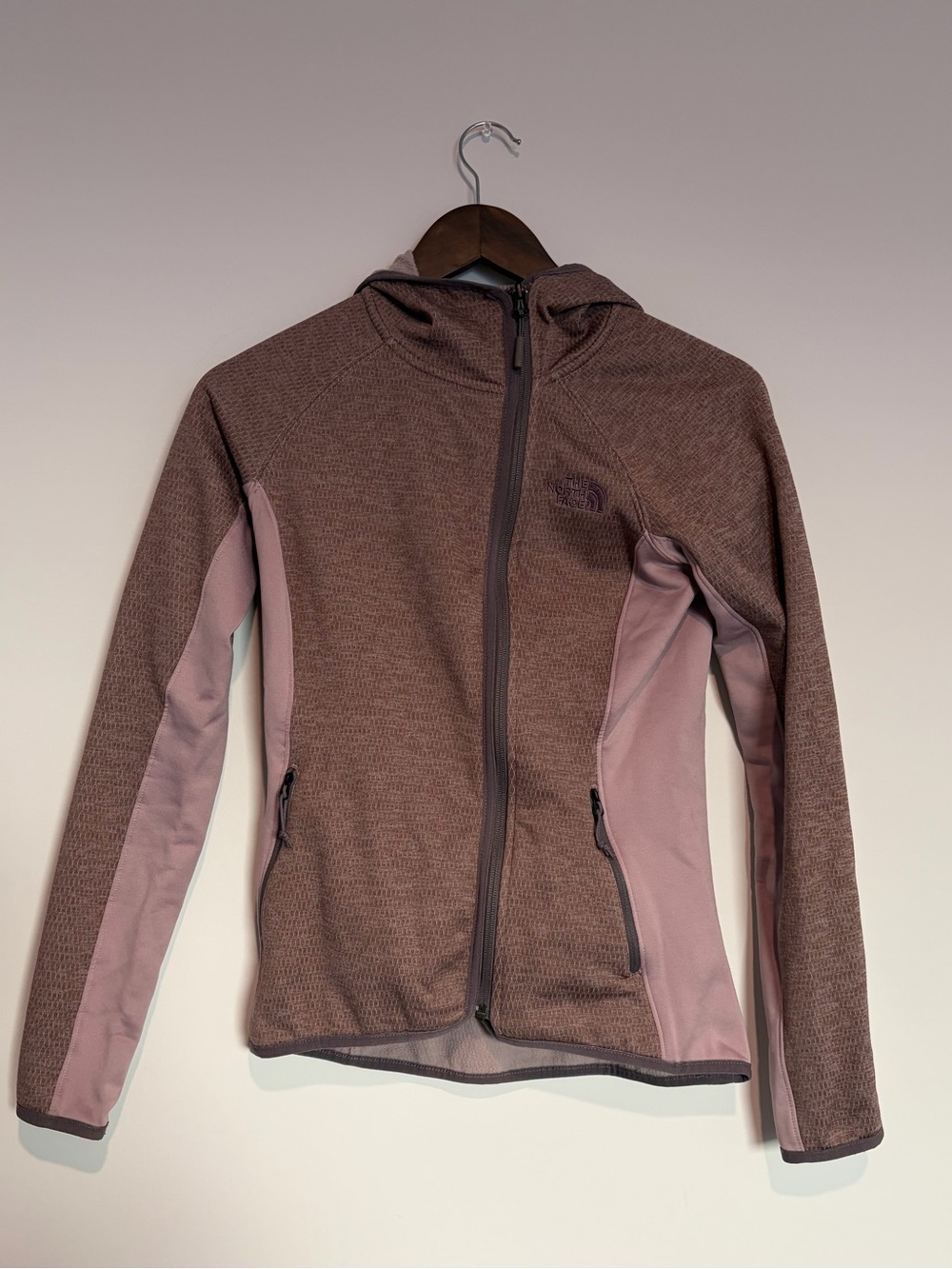 The North Face Hooded Fleece Jacket S Purple Mauve Full Zip Gorpcore Y2K